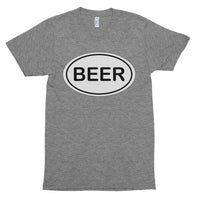 I HATE RUNNING - I LOVE BEER - Short sleeve soft t-shirt (American Apparel)