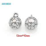 10pcs Tibetan Silver Plated 3D Football Basketball Volleyball Charms Pendants for Jewelry Making DIY