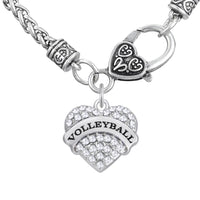 Skyrim Volleyball heart necklace zinc alloy rhodium toned crystal jewelry