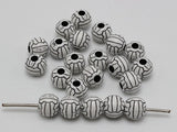 100 Black and White Acrylic Sports Volleyball Pattern Round Beads 12mm Jewelry