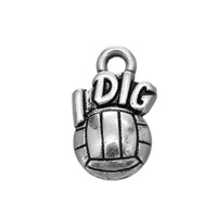 30Pcs - Sports Word I Dig Volleyball Charm Jewelry