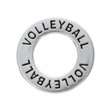 Antique SIlver Plated Volleyball CIrcle Charms - 10pcs